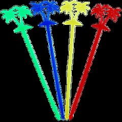 Мешалки для коктейлей «Пальма»[50шт] пластик ,L=20,5см разноцветн.