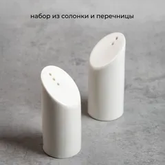Набор для специй «Полар» солонка, перечница фарфор D=38,H=80мм белый, изображение 3