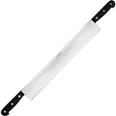 Knife for slicing cheese, 2 handles  stainless steel, plastic , L=630/399, B=55mm  black, metal.