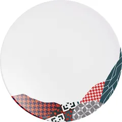 Plate “Fragment Carmine” small  porcelain  D=25.5 cm  white, red