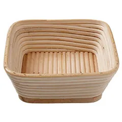 Basket for proofing dough, square, 1.0 kg  rattan , H=85, L=220, B=220mm  beige.