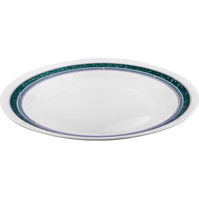 Блюдо «Риалто» круглое стекло D=293,H=23мм белый,зелен., изображение 2