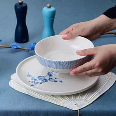 Салатник «Ориенталь» фарфор 0,9л D=185,H=57мм белый,синий, изображение 4