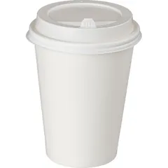 Крышка для стакана одноразовая с клапаном[100шт] пластик D=9,H=2см белый,матовый, изображение 2