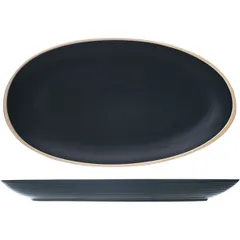 Dish “Galloway” oval ceramics ,H=25,L=295,B=160mm black