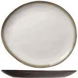 Блюдо овальное керамика ,L=32,5,B=28,5см белый,коричнев.