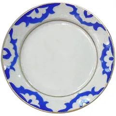 Тарелка «Узбекистан» мелкая фарфор D=175,H=23мм белый