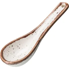 Spoon for miso soup “Punto Bianca”  porcelain , H=3, L=14cm  white, black