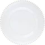 Тарелка «Гелиос» подстановочная стекло D=34см прозр.,серебрян.