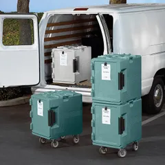 Термоконтейнер для гастроемкостей GN 1/1 с фронтальной загрузкой пластик ,H=63,L=63,5,B=46см серый, изображение 2