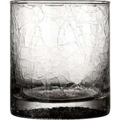 Old fashion “Crackle” with gold or black powder  glass  200 ml  D=75, H=90mm  clear.