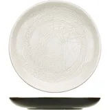 Тарелка «День и ночь» плоская без полей керамика D=25см белый,черный