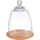 Доска для подачи с крышкой дерево,пластик D=18,5/16,H=24см св. дерево,прозр.