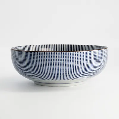 Салатник «Сендан» фарфор 1,85л D=215,H=80мм голуб.,белый, изображение 3