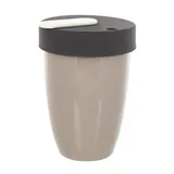 Кружка с двойной стенкой фарфор,силикон 250мл D=8,H=11см серый,черный