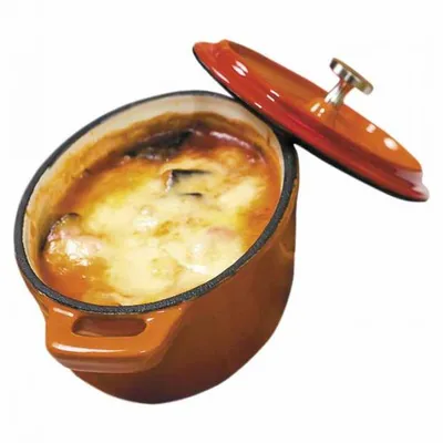 Кастрюля оранж. порц.овал.12см эмалир.чугун, 250мл P.L.