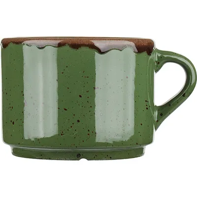 Чашка чайная «Пунто Верде» фарфор 350мл ,H=75,L=95мм зелен.,черный, изображение 2