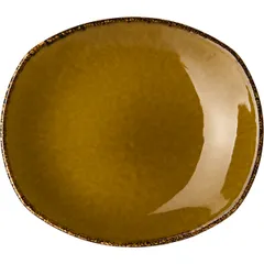 Тарелка «Террамеса мастед» мелкая овальная фарфор ,H=15,L=205,B=180мм св.корич.