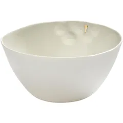 Salad bowl “Boxis” with gold dot porcelain 250ml D=120,H=59mm white