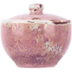 Sugar bowl with lid “Peony”  porcelain  200ml  D=91, H=60mm  pink.