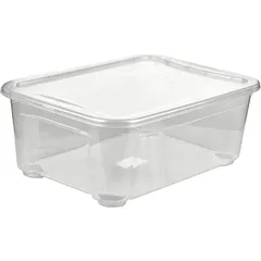 Container for products “Crystal” with lid  polyprop.  10 l , H=14.5, L=38.9, B=27.5 cm  transparent.