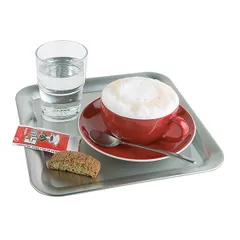 Поднос «Каффехаус» квадратный сталь нерж. ,H=15,L=230,B=230мм серебрист.,матовый, изображение 2