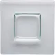 Тарелка квадратная «Бордер» стекло 48мл ,H=21,L=130,B=130мм прозр.,зелен.