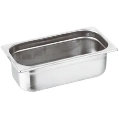 Gastronorm container (1/3)  stainless steel , H=10, L=32.5, B=17.6 cm  metal.