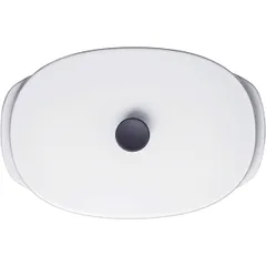 Блюдо для подачи «Карактэр» с крышкой с ручками керамика 0,55л ,H=68,L=190,B=130мм белый,черный, изображение 2