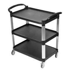 Тележка сервировочная 3 яруса полипроп. ,H=93,L=98,B=53см черный