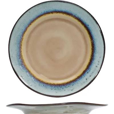 Тарелка десертная керамика D=21см коричнев.,голуб.