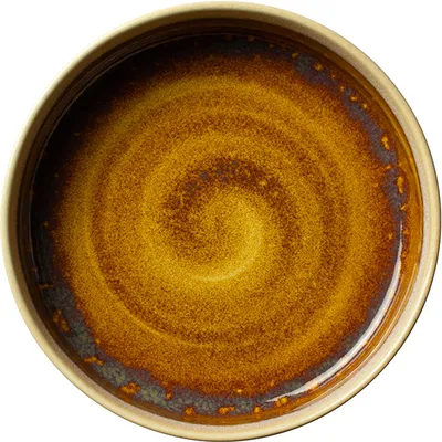 Тарелка с бортом «Аврора Визувиус Амбер» фарфор D=20,25,H=54мм бежев.,амбер, изображение 2