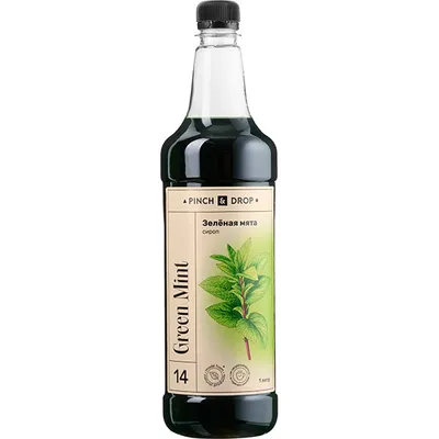 Сироп «Зеленая Мята» Pinch&Drop пластик 1л D=83,H=267мм, Состояние товара: Новый, Вкус: Мята, Материал: Пластик, Объем по данным поставщика (мл): 1000