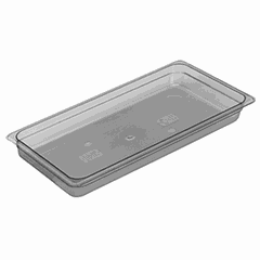 Gastronorm container (2/4) heat-resistant  plastic , H=10, L=53, B=16.2 cm