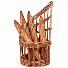 Wicker basket for bread  polyrottan  D=28, H=85.5cm  light brown.