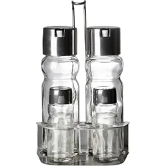 Набор для специй 4 предмета на подставке стекло,сталь нерж., изображение 2