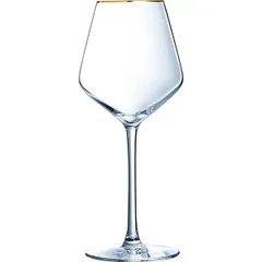 Wine glass “Ultim Bord Or”  chrome glass  380 ml , H = 21.9 cm  clear.