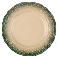 Тарелка «Эйфория» фарфор D=23см бежев.,зелен., Цвет: Бежевый, Диаметр (мм): 230