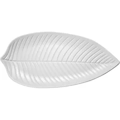 Serving dish “Leaf” plastic ,H=3,L=36,B=16cm white