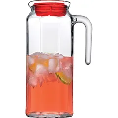 Jug “Koshem” with lid  glass  1 l  D=92, H=250, L=138, B=3mm  clear.