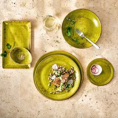 Салатник «Крафт Эппл» фарфор 125мл ,H=55,L=130,B=95мм желто-зел., изображение 2