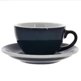 Кофейная пара «Эгг» фарфор 250мл D=95/145,H=55,L=115мм тем.син.