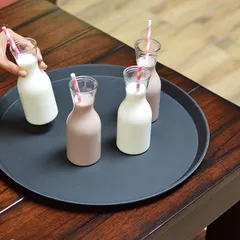 Поднос «Камтрид» прорезиненный круглый стеклопласт. D=35,5см черный, изображение 4