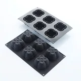 Форма для выпечки «Хлоя» [6 ячеек] силикон ,H=40,L=61,B=61мм черный