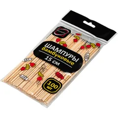 Шампурчики[100шт] бамбук ,L=150,B=3мм бежев.