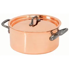 Pan with lid  stainless steel, copper  5.4 l  D=24, H=12cm