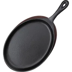 Сковорода для фахитос «Эмбер Каст Мэтт» чугун,дерево ,H=30,L=378/240,B=190мм серый,тем.дерево, изображение 3