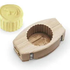 Форма-резак для масла дерево ,H=50,L=158,B=90мм св. дерево, изображение 2