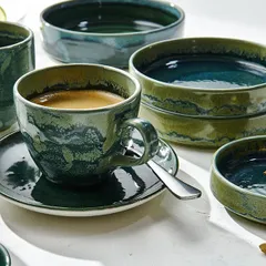 Салатник «Аврора Везувиус Бернт» фарфор D=15,5см бежев.,зелен., изображение 4