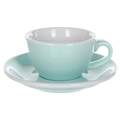 Кофейная пара «Эгг» фарфор 150мл D=90/145,H=50,L=110мм св. голуб.